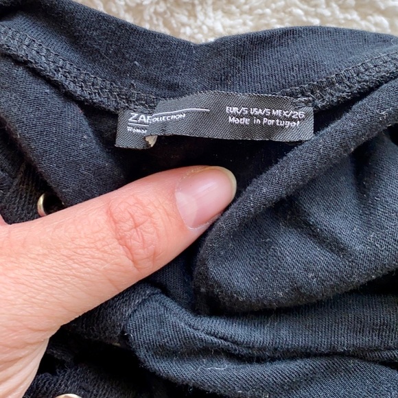 Zara Black Lace Up Side Grommet Muscle Tank - Picture 6 of 6